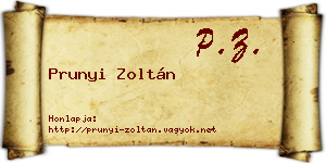 Prunyi Zoltán névjegykártya