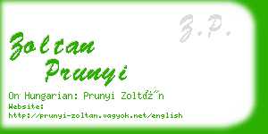 zoltan prunyi business card